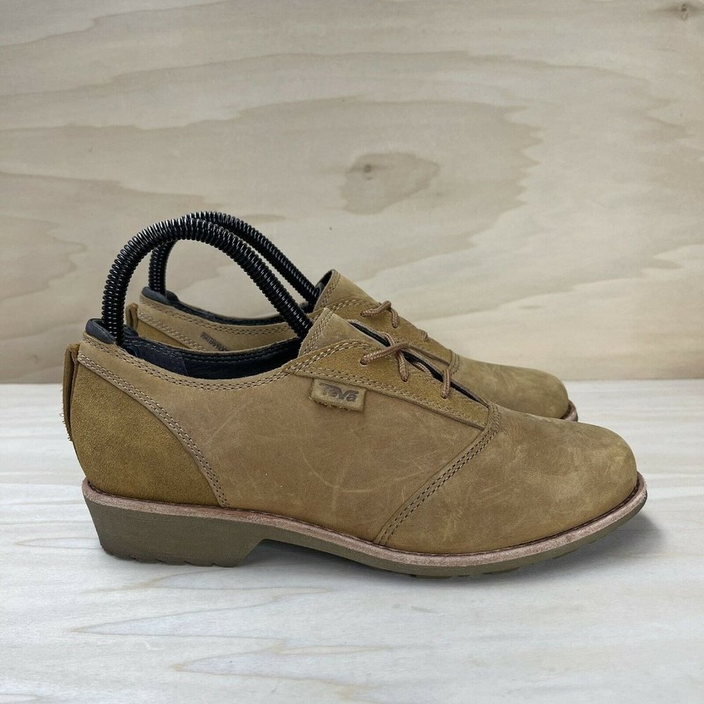Teva Womens Leather DE LA Vina Dos Waterproof Shoes Lace Up 1019810 Brown Sz 7